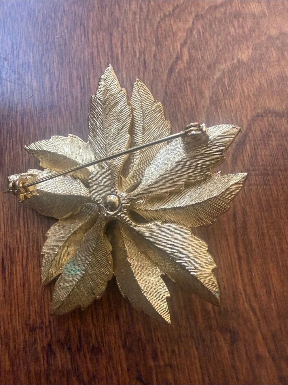 Vintage Gold Leaf Floral Decorative Accent - 2.5”